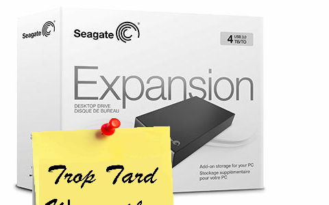 Disque dur externe 3″5 USB 3.0 Seagate 4To à 118€75 (...)