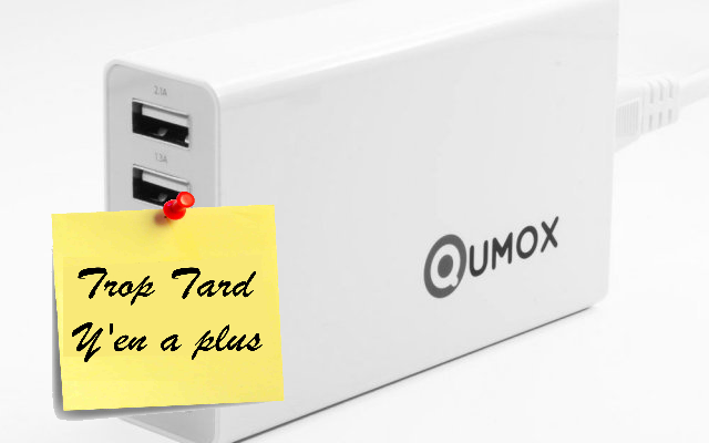 Chargeur QUMOX 5 Ports USB 1 /1.3/2 mAh blanc ou noir (...)