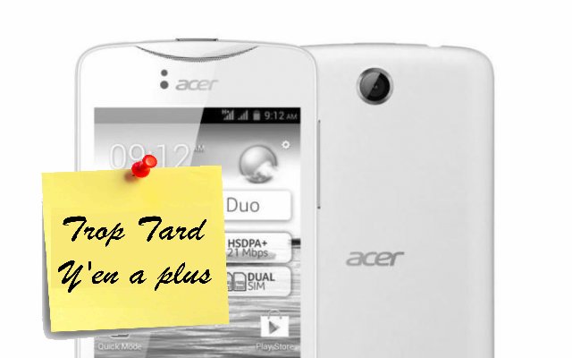 Smartphone Acer Liquid Z3 59€99 en vente flash